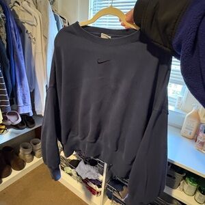 Nike Navy Blue cropped crew neck
